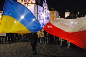 W Rzeszowie manifestacja solidarności z Ukrainą. W rocznicę zbrojnego ataku Rosji