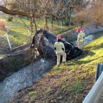 Wypadek pod Rzeszowem. Citroen wpadł do potoku. Ranna 39-letnia kobieta