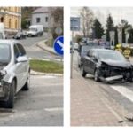 Wypadek w Tyczynie. Zderzenie trzech samochodów. Utrudnienia w ruchu