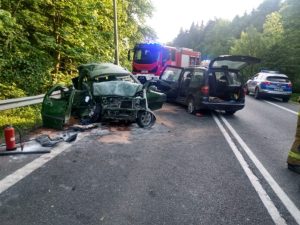 Wypadek na DK 19. Zderzenie opla z volkswagenem. 7 osÃ³b rannych!