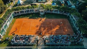 Jerzy Janowicz i Klaudia Jans-Ignacik na kortach w Łańcucie