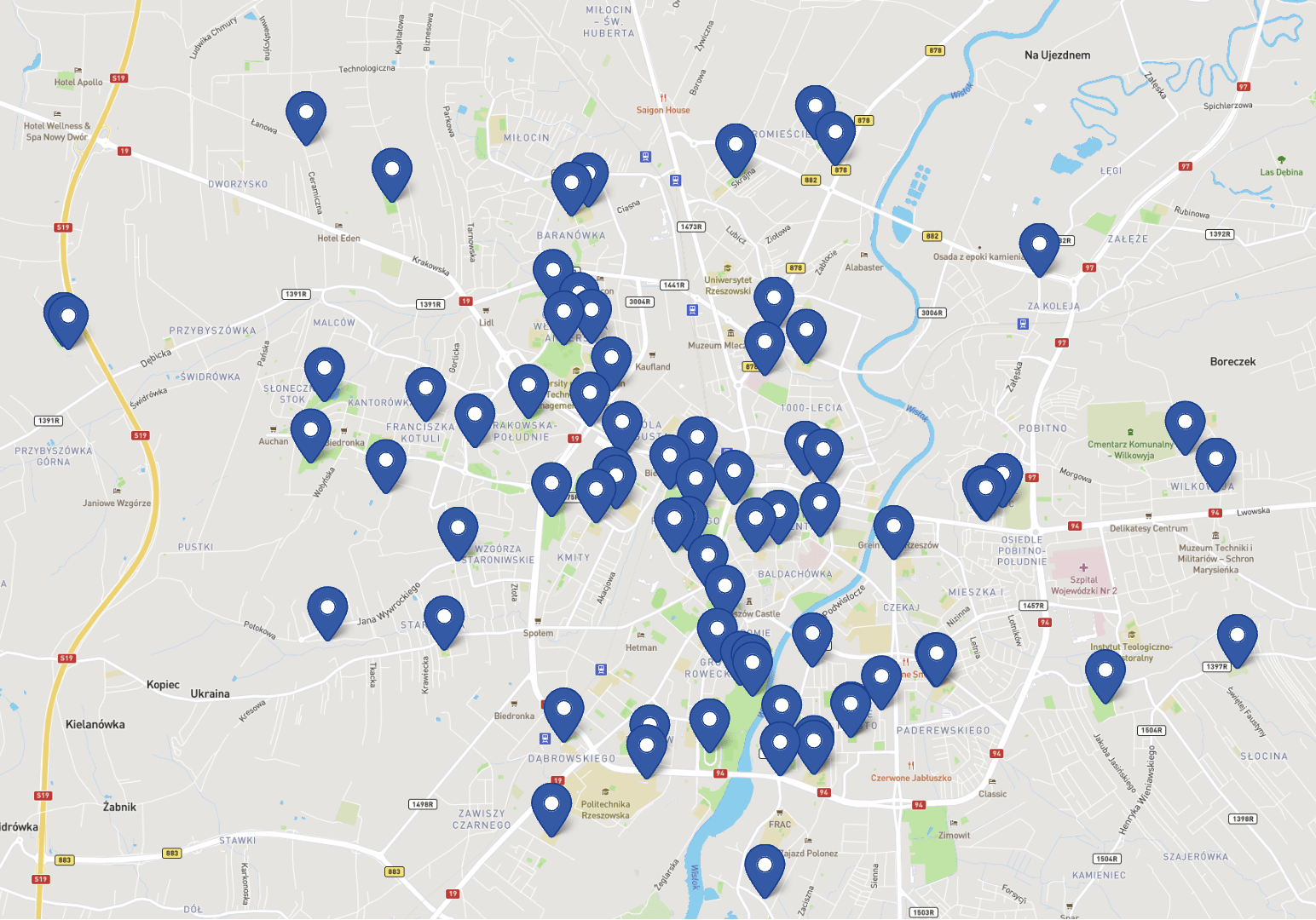 mapa-zgloszonych projektow-rzeszowski-budzet-obywatelski