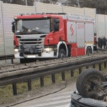 Dachowanie na autostradzie A4. Utrudnienia na Węźle Jarosław Zachód