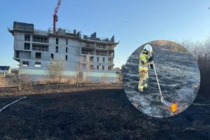 Pożar nieużytków i traw w Rzeszowie. Na miejscu pracowało 17 strażaków [ZDJĘCIA]