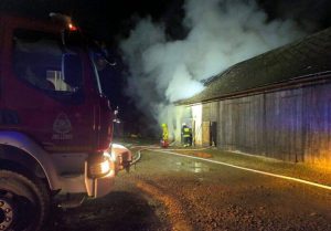 Nocny pożar stodoły w Nowosiółkach. Płomienie było widać z kilku kilometrów