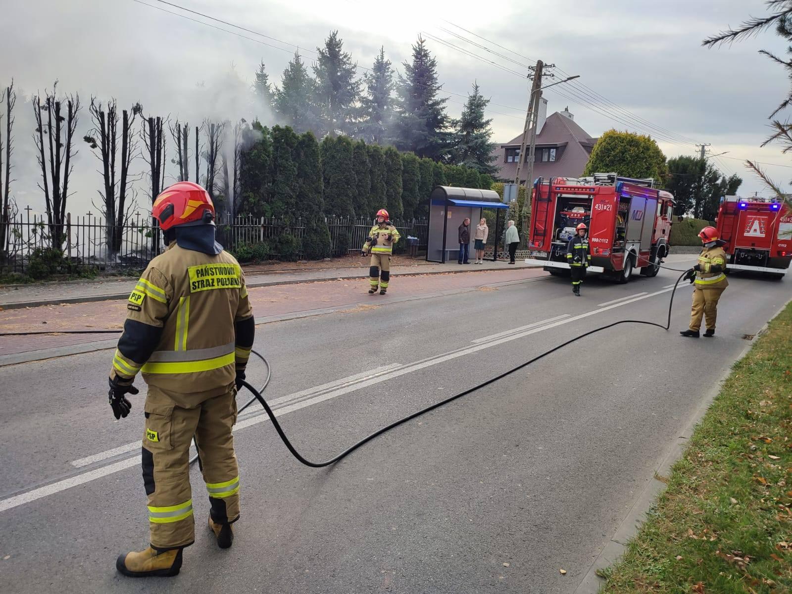 Pożar cmentarza parafialnego w Kidałowicach
