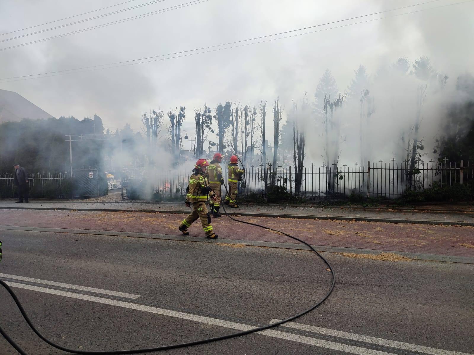 Pożar cmentarza parafialnego w Kidałowicach