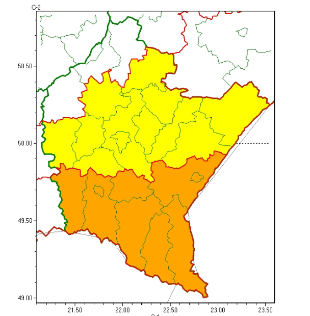 ostrzeżenie meteorologiczne podkarpacie