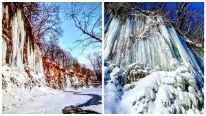 Wyjątkowe lodospady w Rudawce Rymanowskiej przyciągają turystów [ZDJĘCIA]