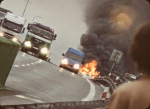 Płonące auto na S19. Fatalny wypadek pod Rzeszowem, trasa całkowicie zablokowana