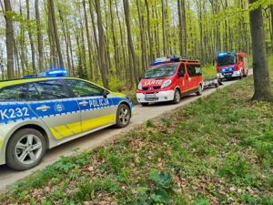 Wypadek na quadzie w lesie. Kierowca trafił do szpitala
