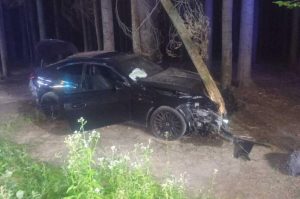 Uderzył Mercedesem w drzewo i uciekł. 22-latek zatrzymany przez policję [ZDJĘCIA]