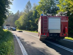 Zdradliwe podkarpackie serpentyny... Długa reanimacja motocyklisty