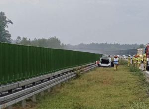 Pożar samochodu na autostradzie A4. Utrudnienia w stronę Rzeszowa