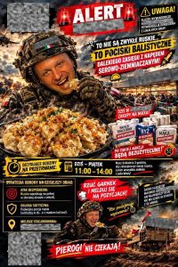 Ruskie jak pociski balistyczne. Podrzeszowska restauracja z wojenną reklamą ruskich pierogów