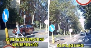 O włos od wypadku! Brak hamowania przed przejściem