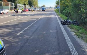 Zderzenie z motocyklistą w Rudnej Małej. Utrudnienia w ruchu